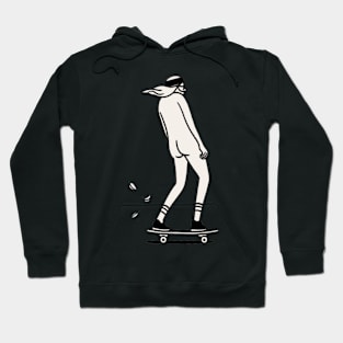 Hipster Skateboarder 2 - Digital Drawing - B&W Hoodie